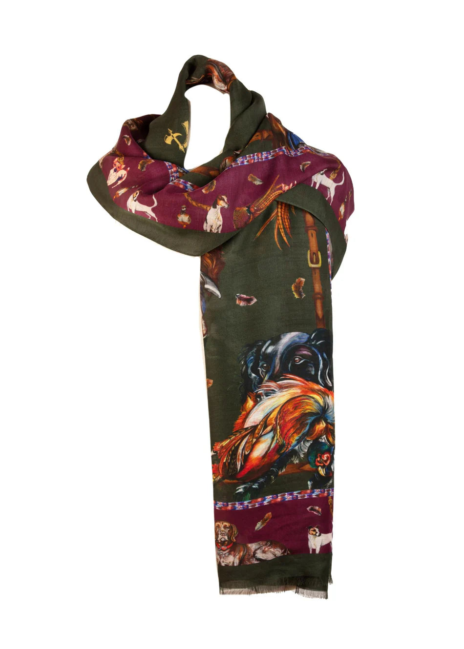 Its a Dogs Life | Hunter Green & Oxblood | Wool/Silk Wrap