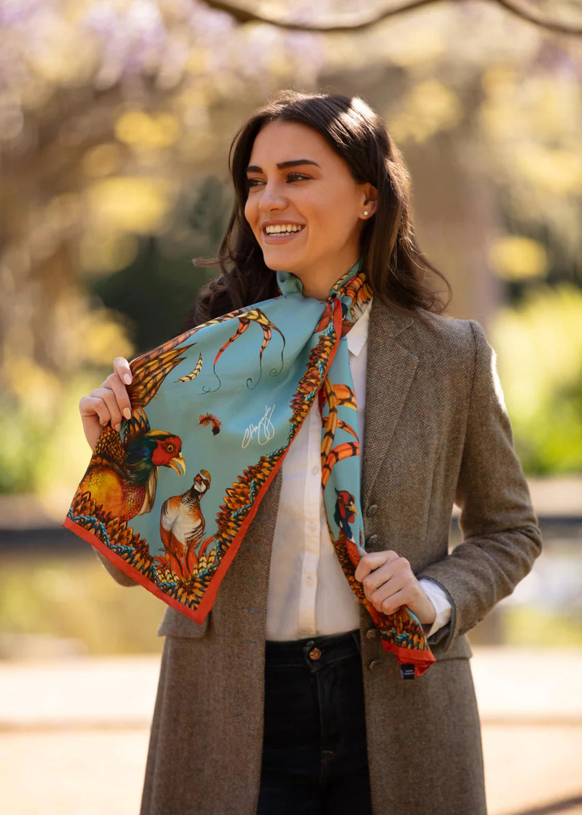 Classic Heads Or Tails Pure Silk Scarf