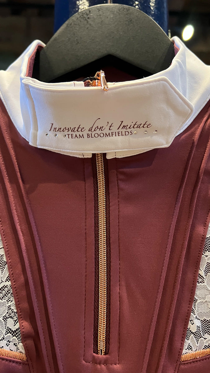 Sophia Lace Show Shirt - Burgundy + White
