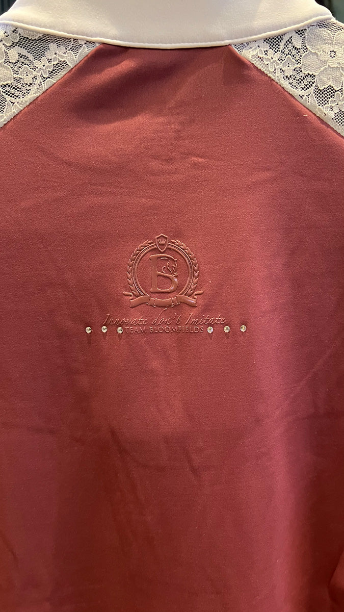 Sophia Lace Show Shirt - Burgundy + White