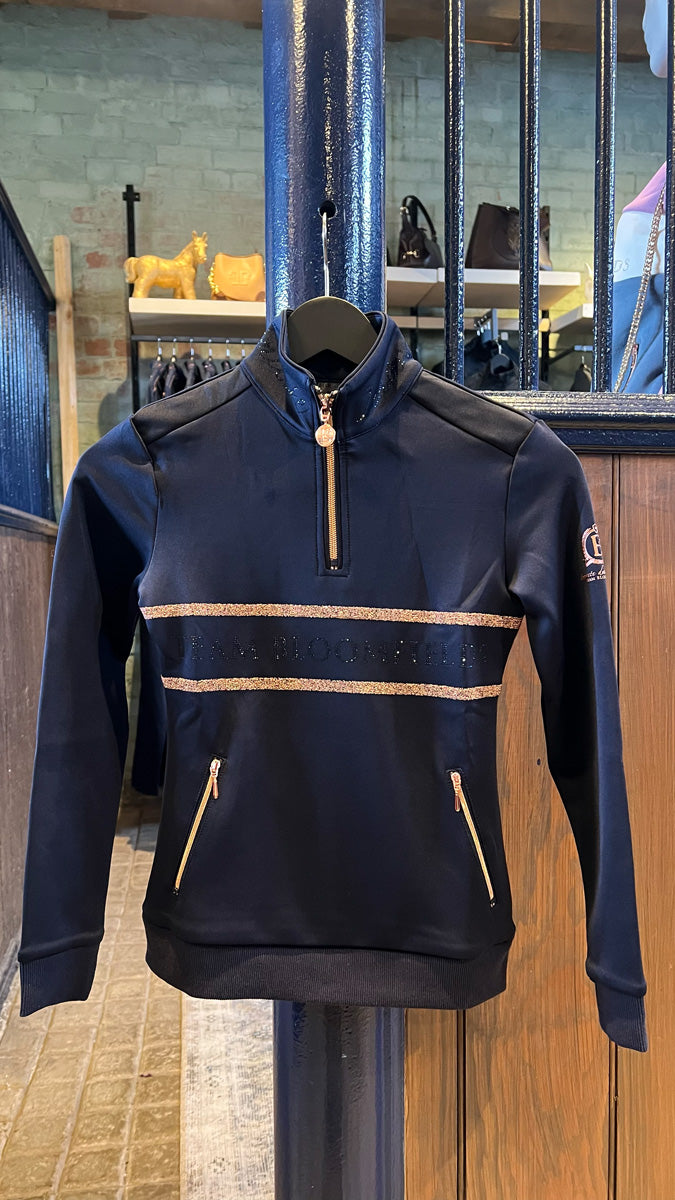 Camille Crystal Quarter Zip Top 