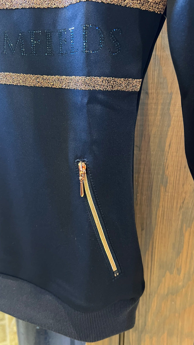 Camille Crystal Quarter Zip Top 