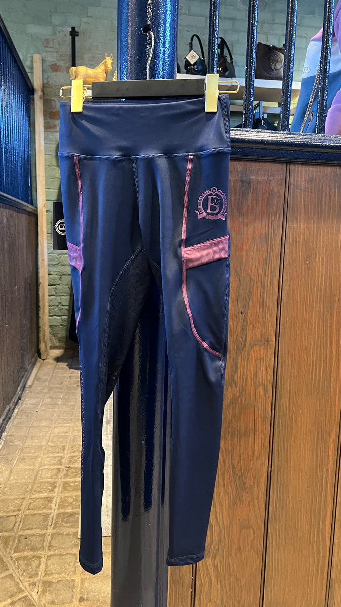 Leonora Mini Leggings - Navy & Plum