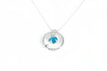 Raw Blue Apatite Halo Pendant