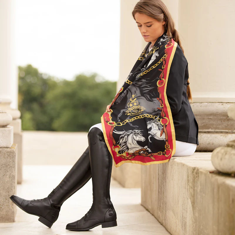 Hold Your Horses | Classic | Liquorish & Gold Silk Scarf