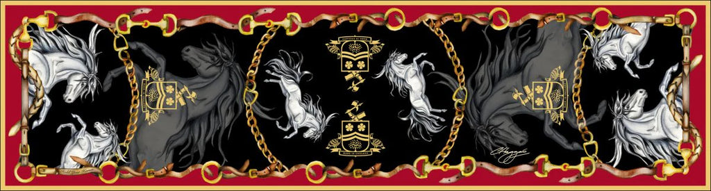 Hold Your Horses | Classic | Liquorish & Gold Silk Scarf