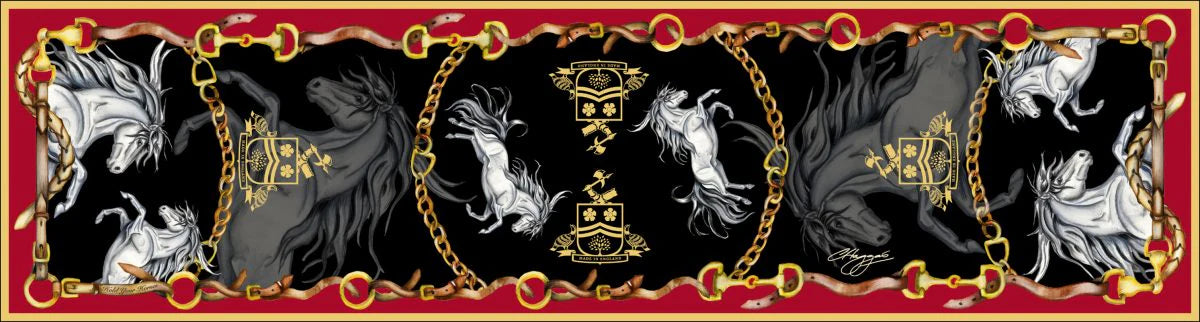 Hold Your Horses | Classic | Liquorish & Gold Silk Scarf