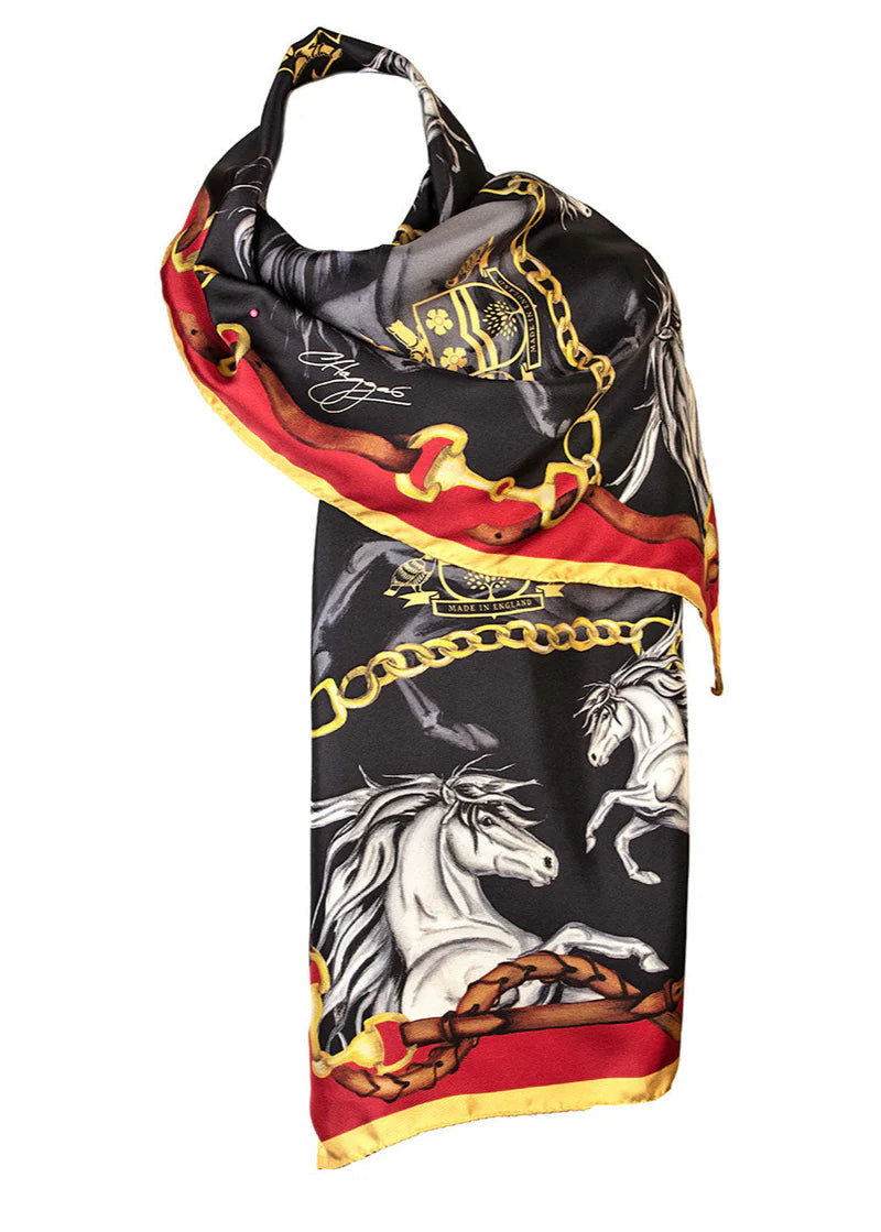 Hold Your Horses | Classic | Liquorish & Gold Silk Scarf