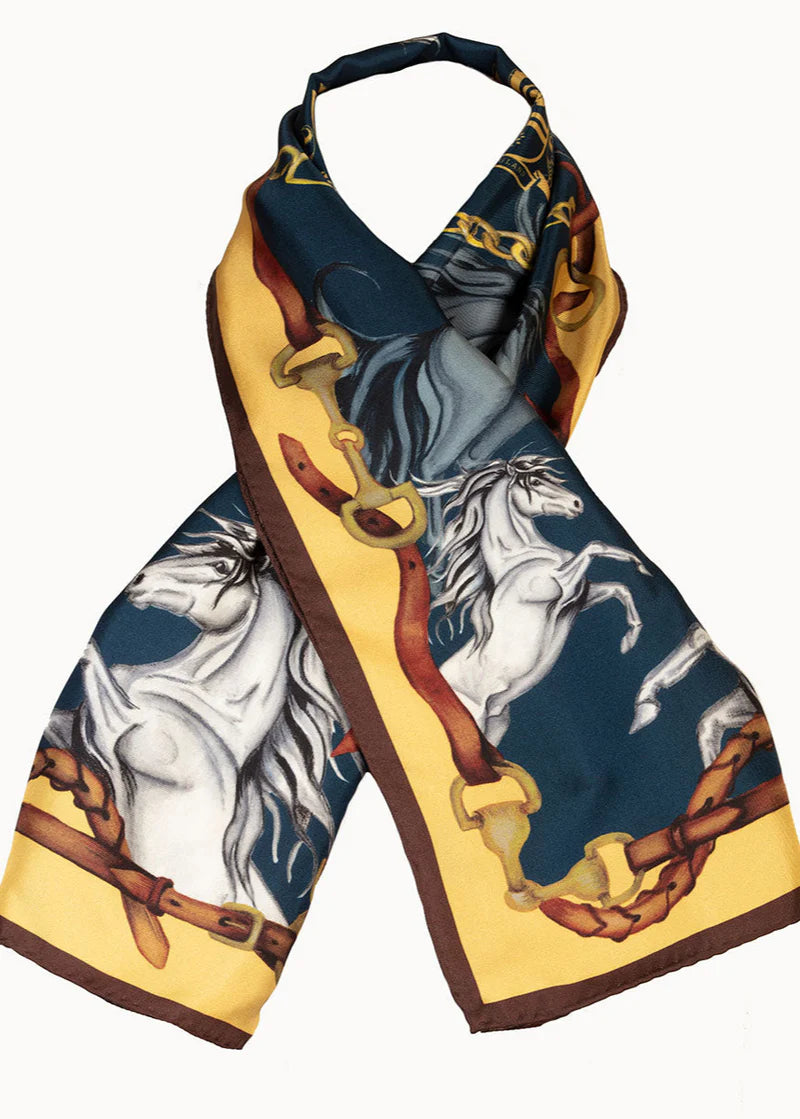 Hold Your Horses | Narrow Silk Scarf