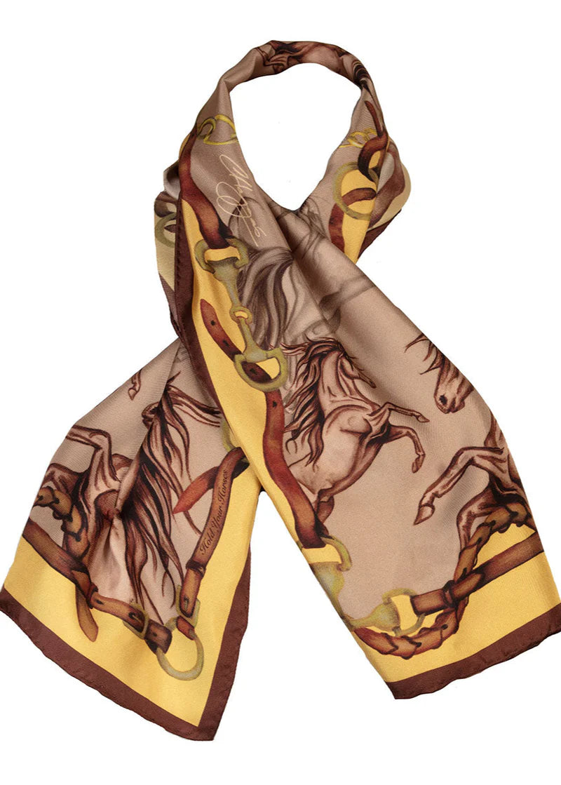 Hold Your Horses | Narrow Silk Scarf