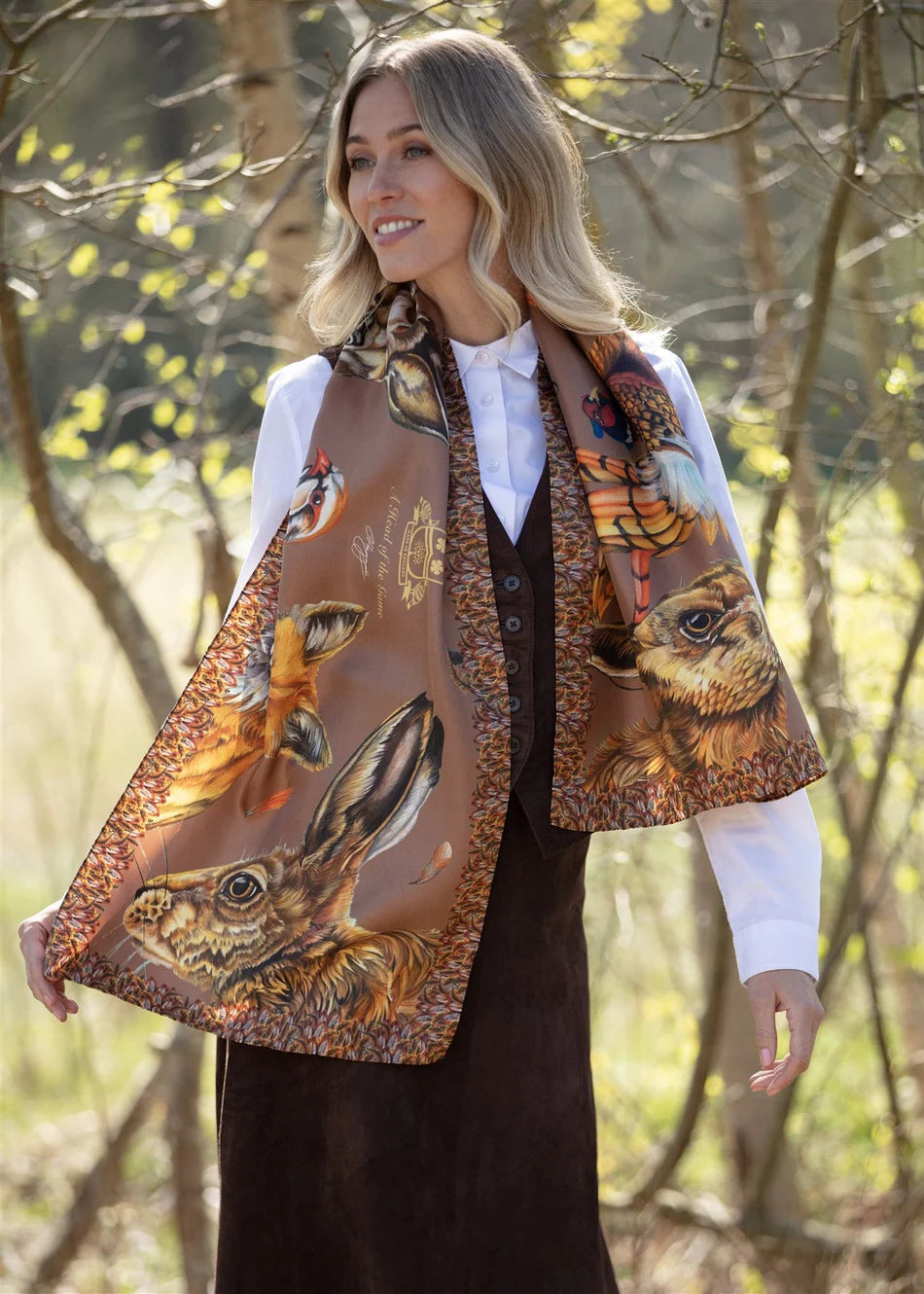 A Head Of The Game | Mocha | Classic Silk Scarf
