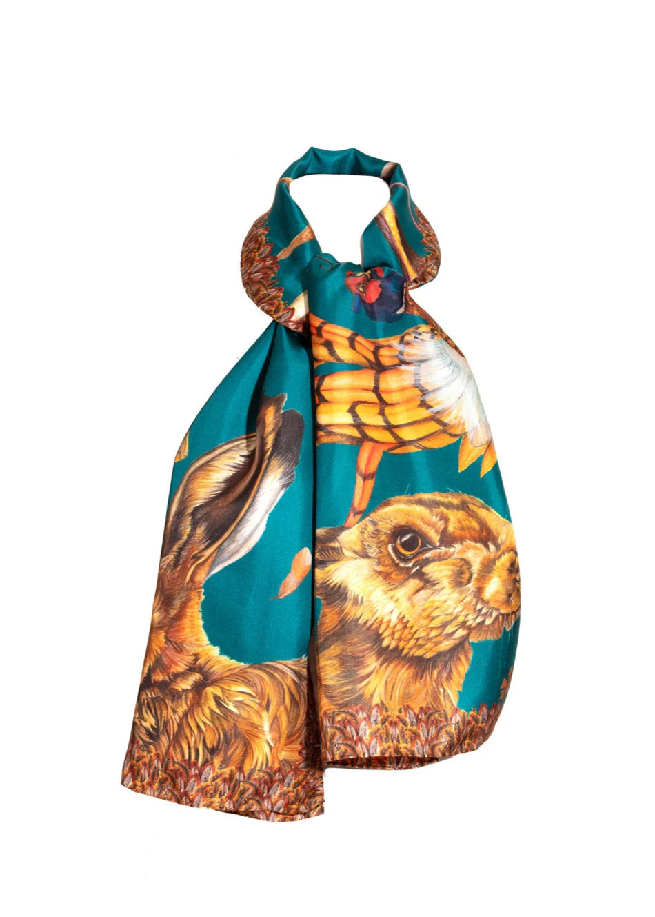 A Head Of The Game | Teal | Classic Silk Scarf