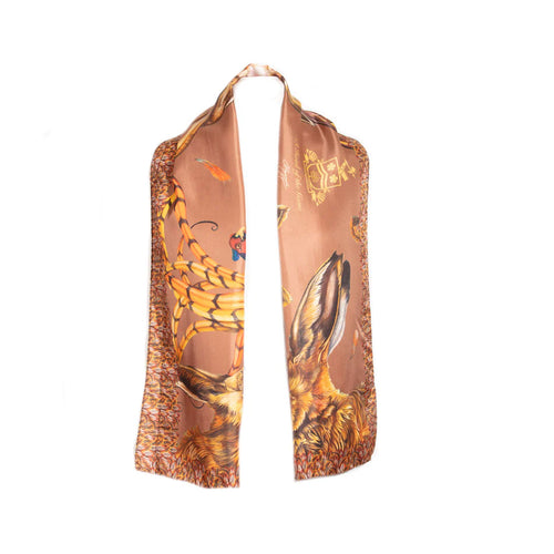 A Head Of The Game | Mocha | Classic Silk Scarf
