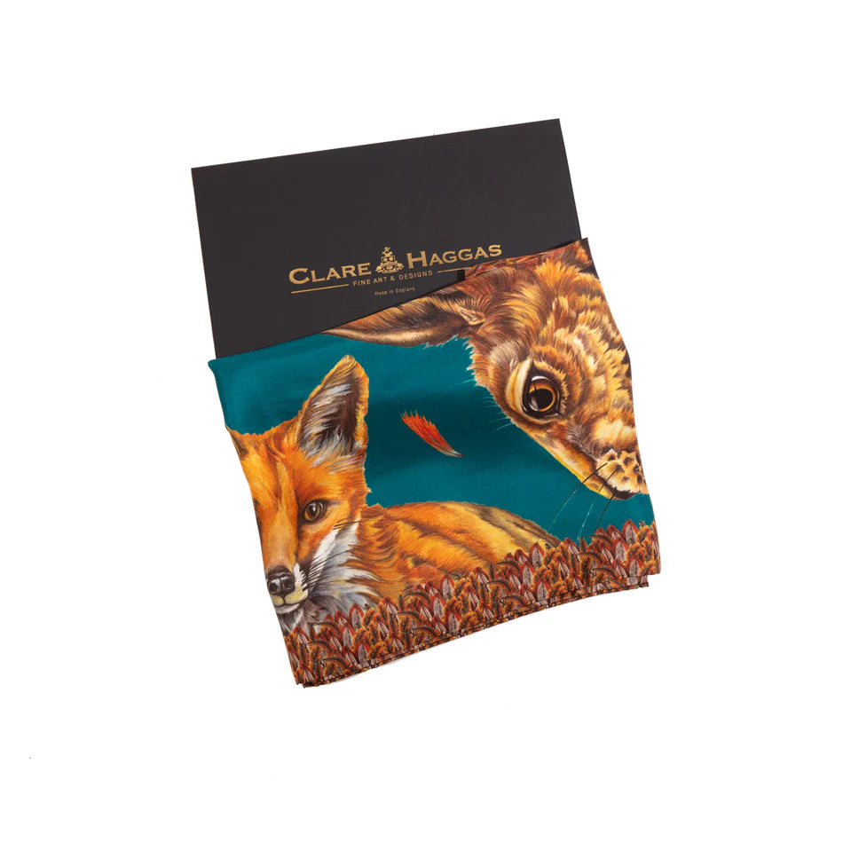 A Head Of The Game | Teal | Classic Silk Scarf