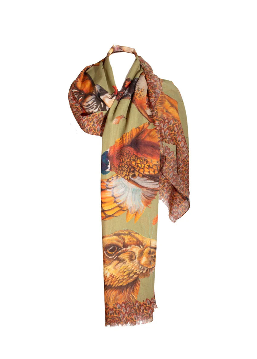 A Head Of The Game Wool/Silk Wrap