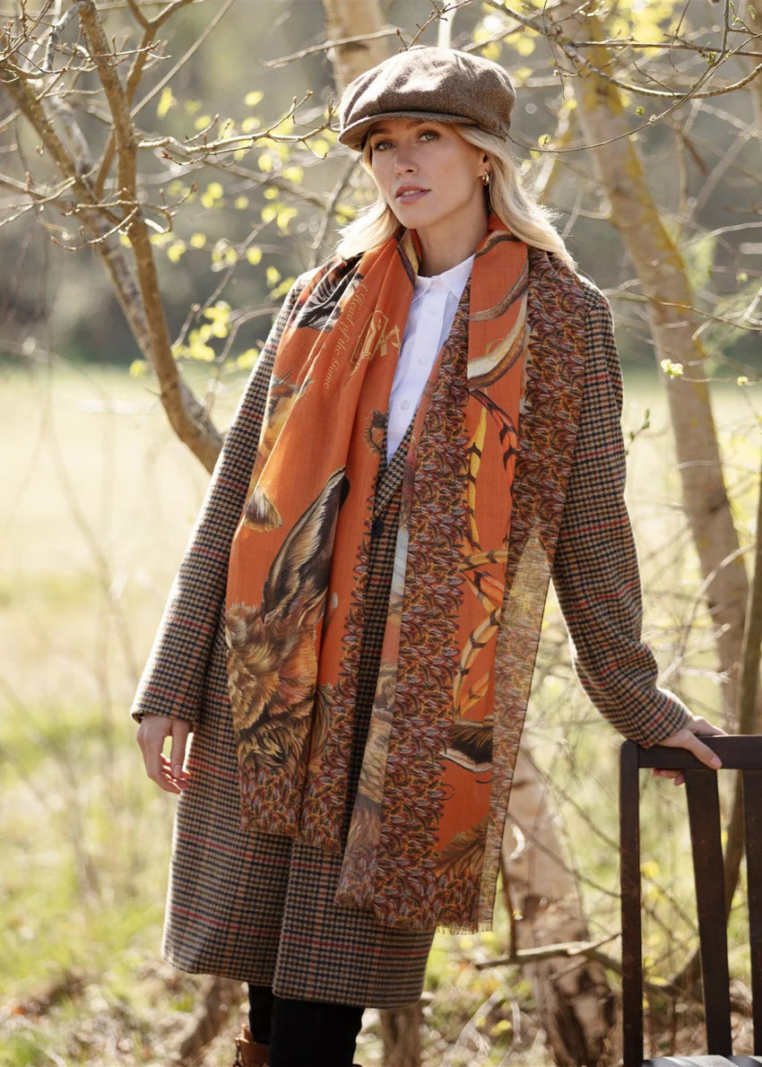 A Head Of The Game Wool/Silk Wrap