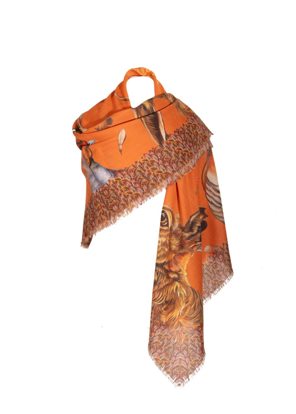 A Head Of The Game | Burnt Orange | Wool/Silk Shawl