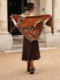 A Head Of The Game | Burnt Orange | Wool/Silk Shawl