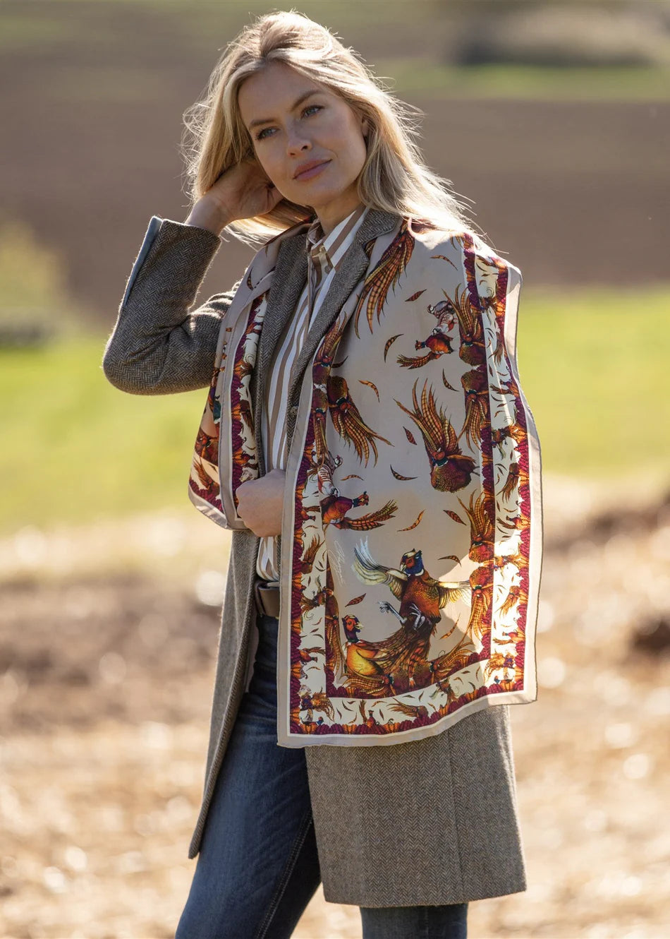 George & Friends | Toffee | Classic Silk Scarf