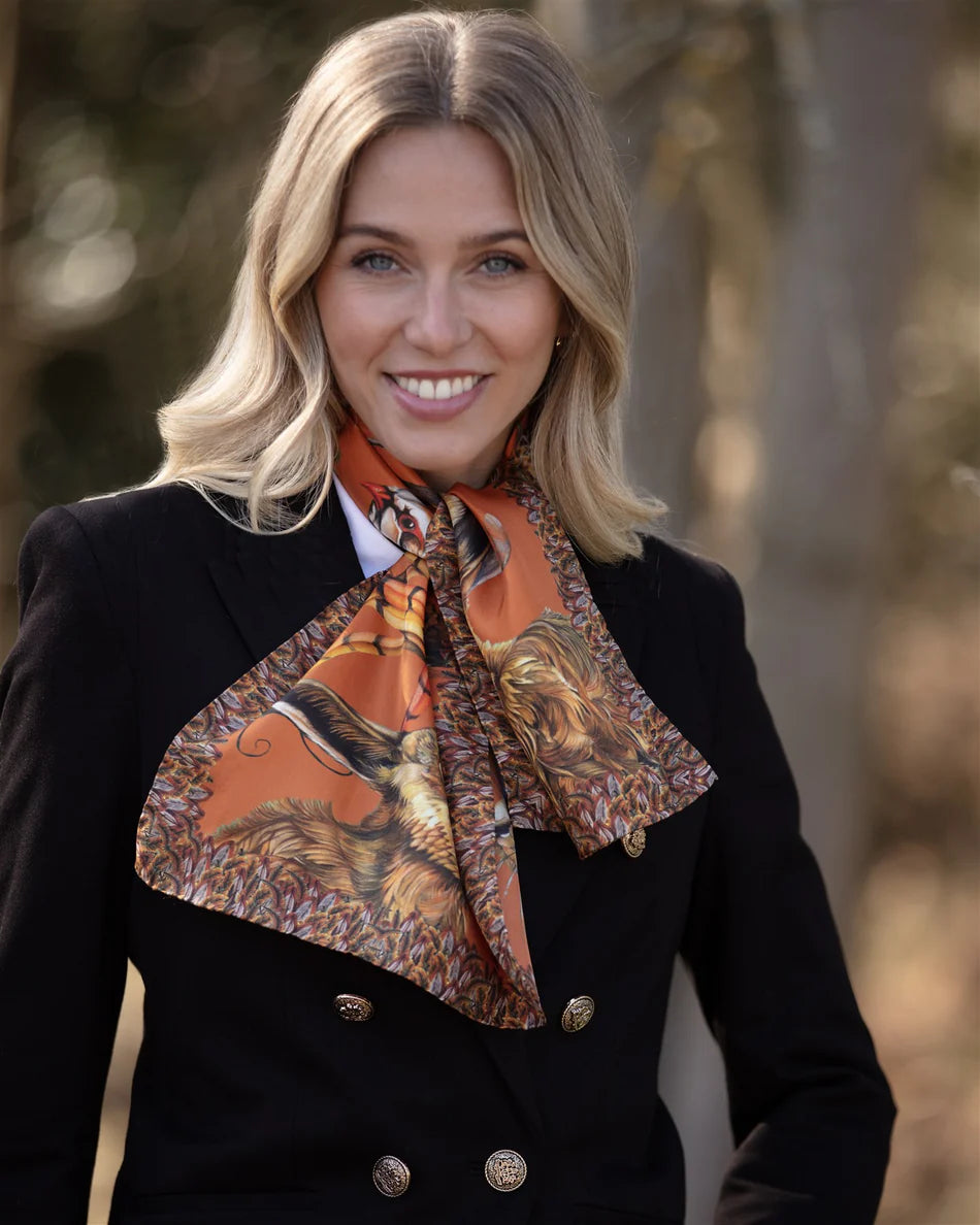A Head Of The Game | Burnt Orange | Narrow Silk Scarf