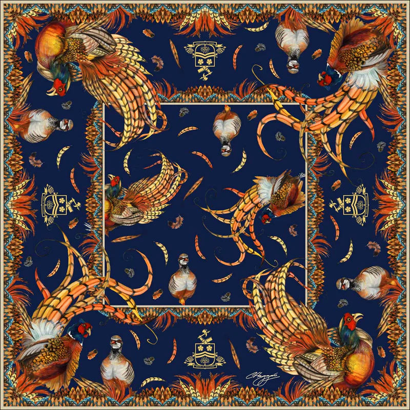 Heads or Tails Pure Silk Scarf Large Square