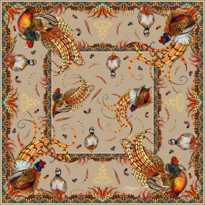 Heads or Tails Pure Silk Scarf Large Square