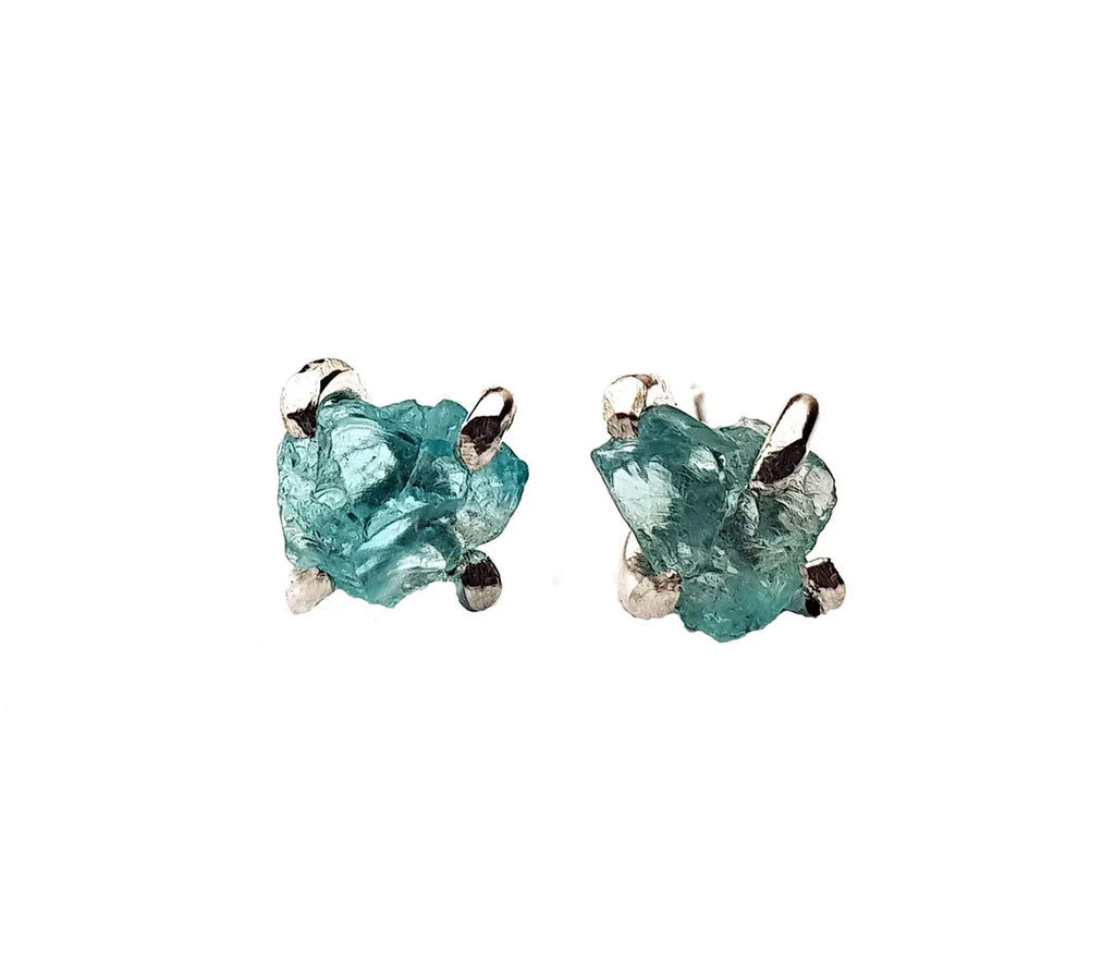 Raw Blue Apatite Earrings