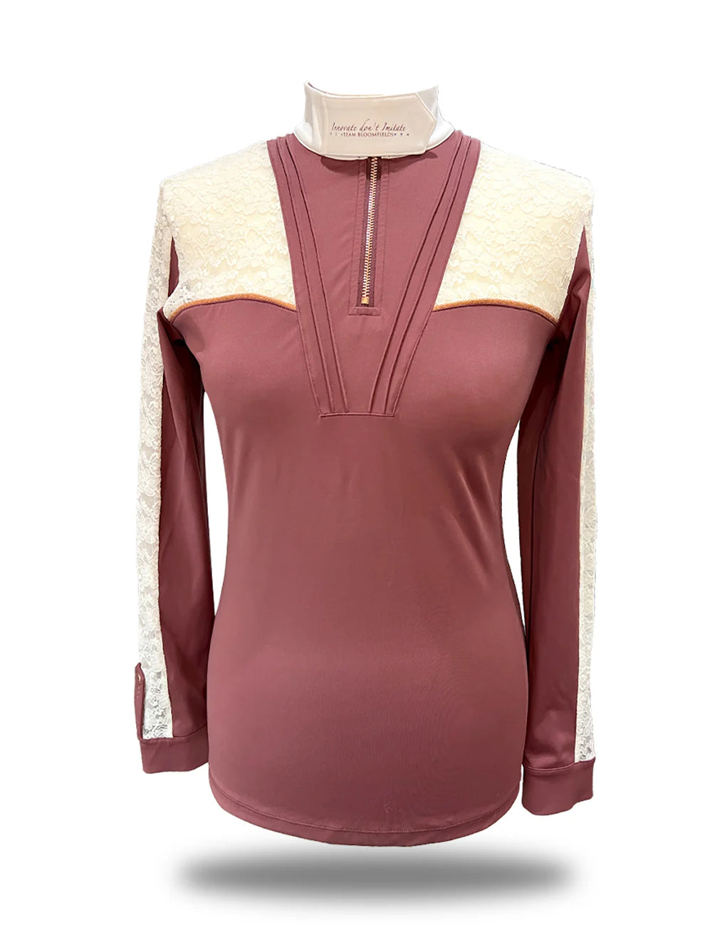 Sophia Lace Show Shirt - Burgundy + White