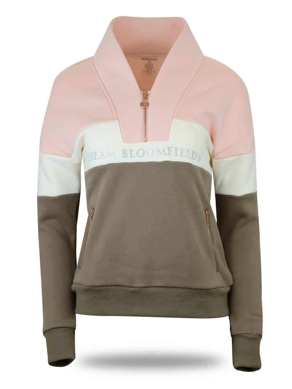 Vanessa V Neck Adult's Top - Pink, Cream & Khaki