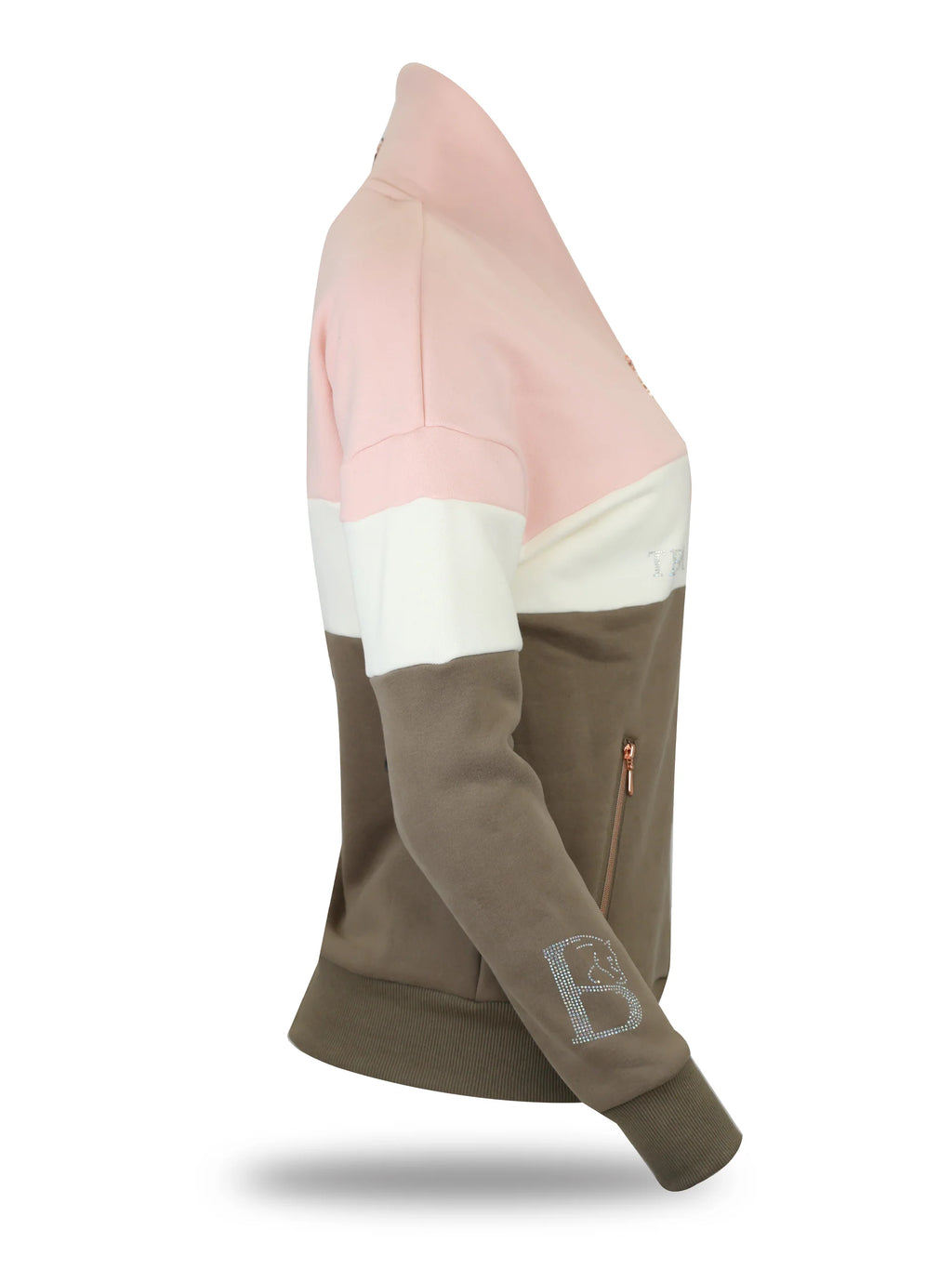 Vanessa V Neck Adult's Top - Pink, Cream & Khaki