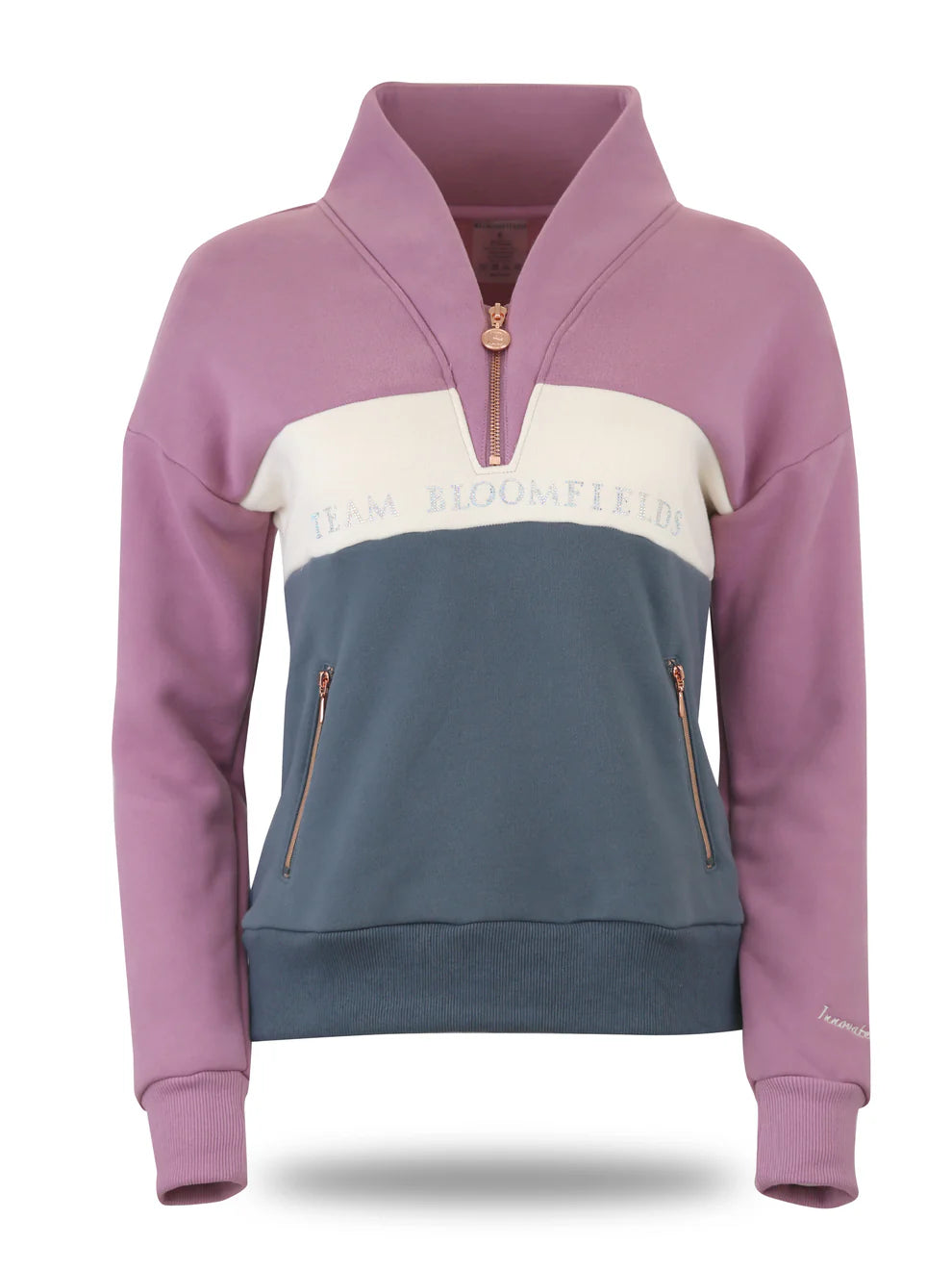 Vanessa V Neck Adult's Top - Pink, Cream & Grey