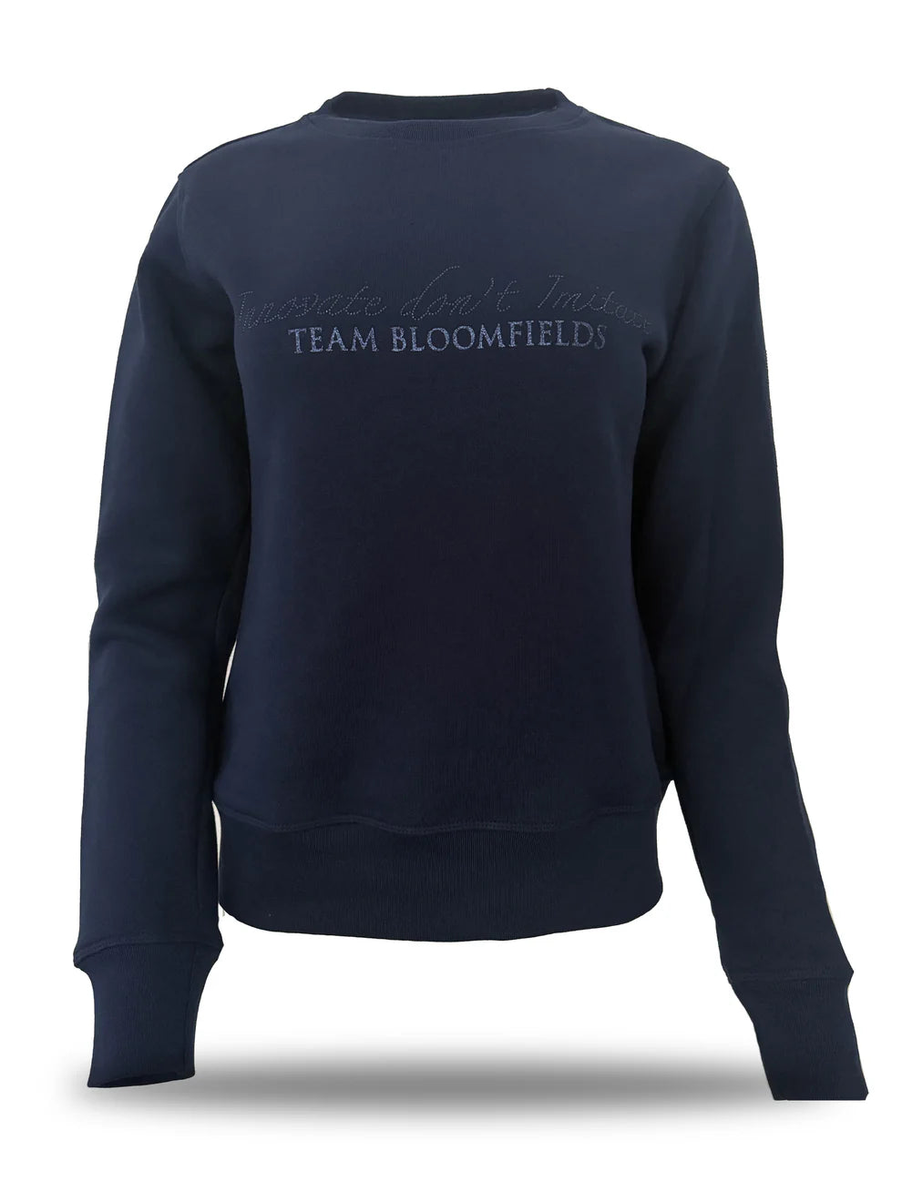 Summer Navy & Navy Rhinestones Crew Neck Top